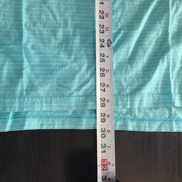 Peter Millar Sea Island Embroidered Striped Golf Polo Shirt Teal Blue Medium - Picture 6 of 7